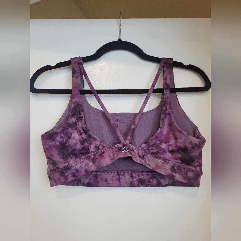 Athleta Exhale Purple Tie Dye Sports Bra Small - Picture 2 of 9